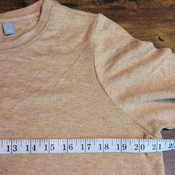 Susan Graver Tunic Top Size L Heathered Tan Soft Comfort Knit Button Back - Picture 5 of 8